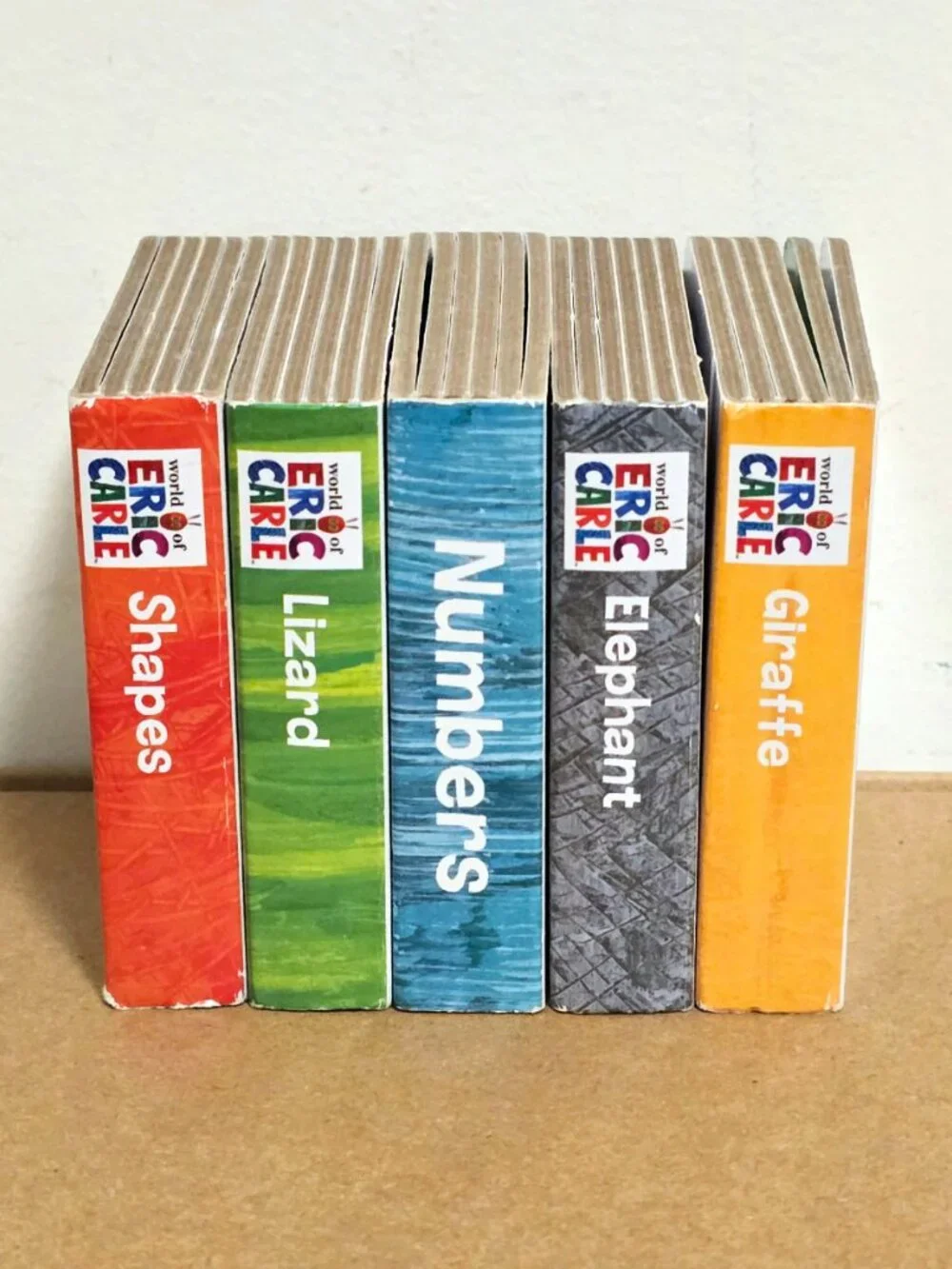 Eric Carle Set 5 Mini Board Books Animals + Math Giraffe Elephant Numbers Lizard